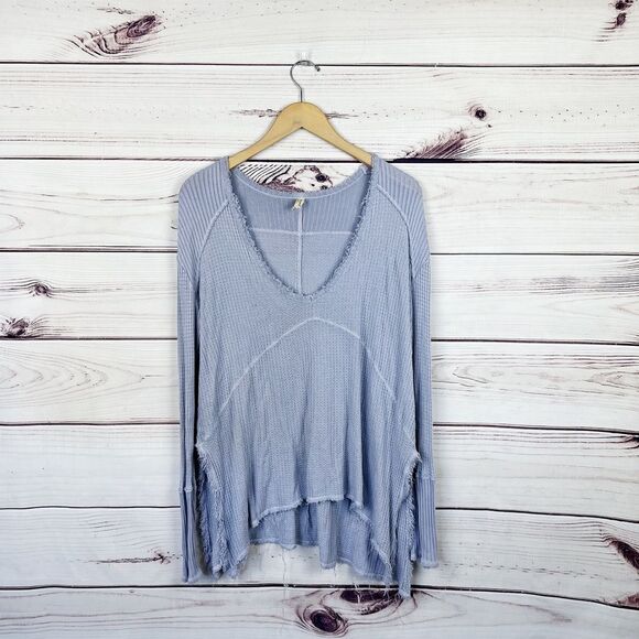 Free People Sunset Park Thermal Knit Long Sleeve Top Sz Small - Picture 3 of 6